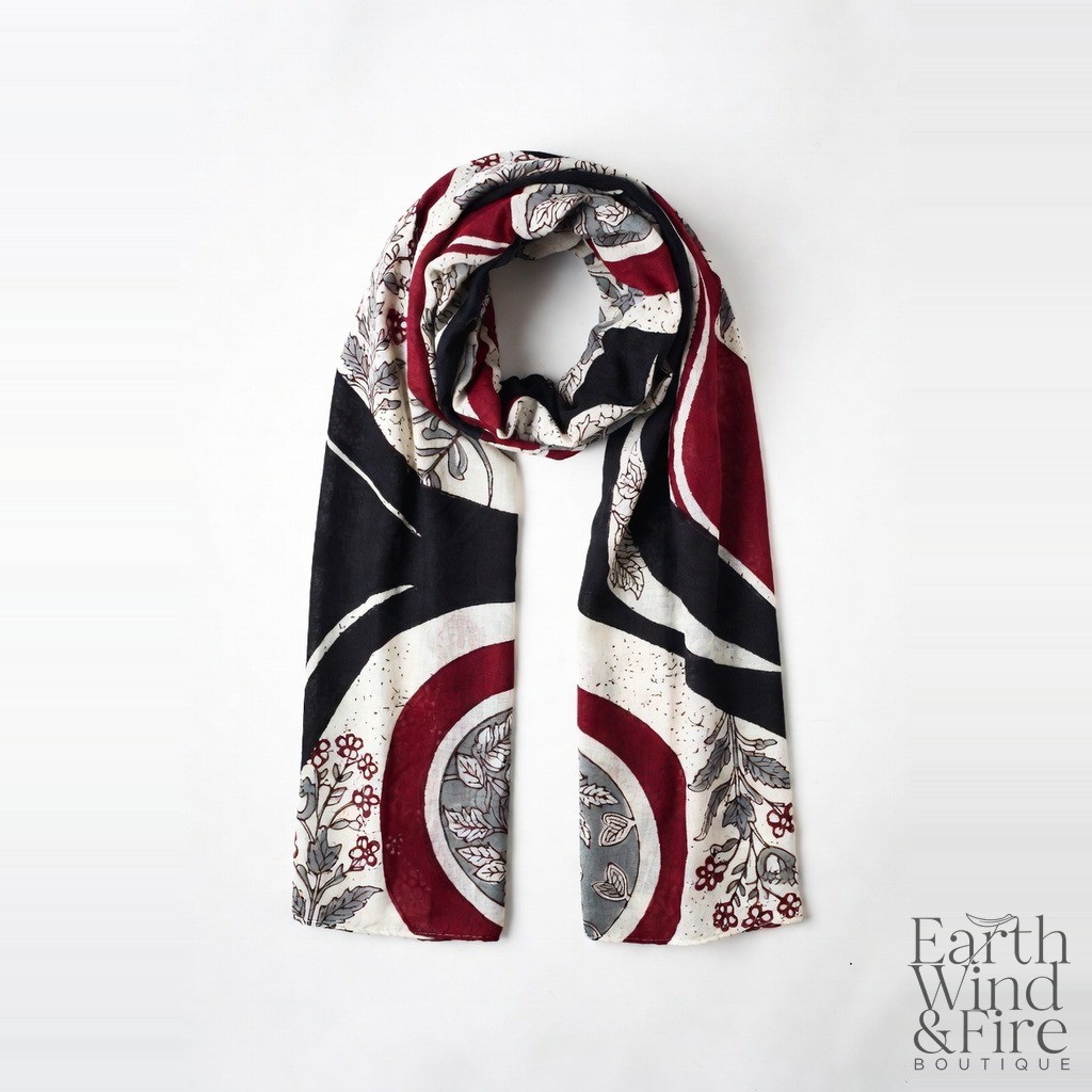 Block-Printed Cotton Scarf