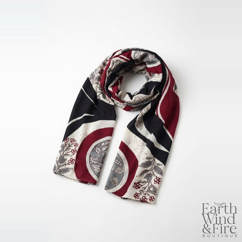 Block-Printed Cotton Scarf 2