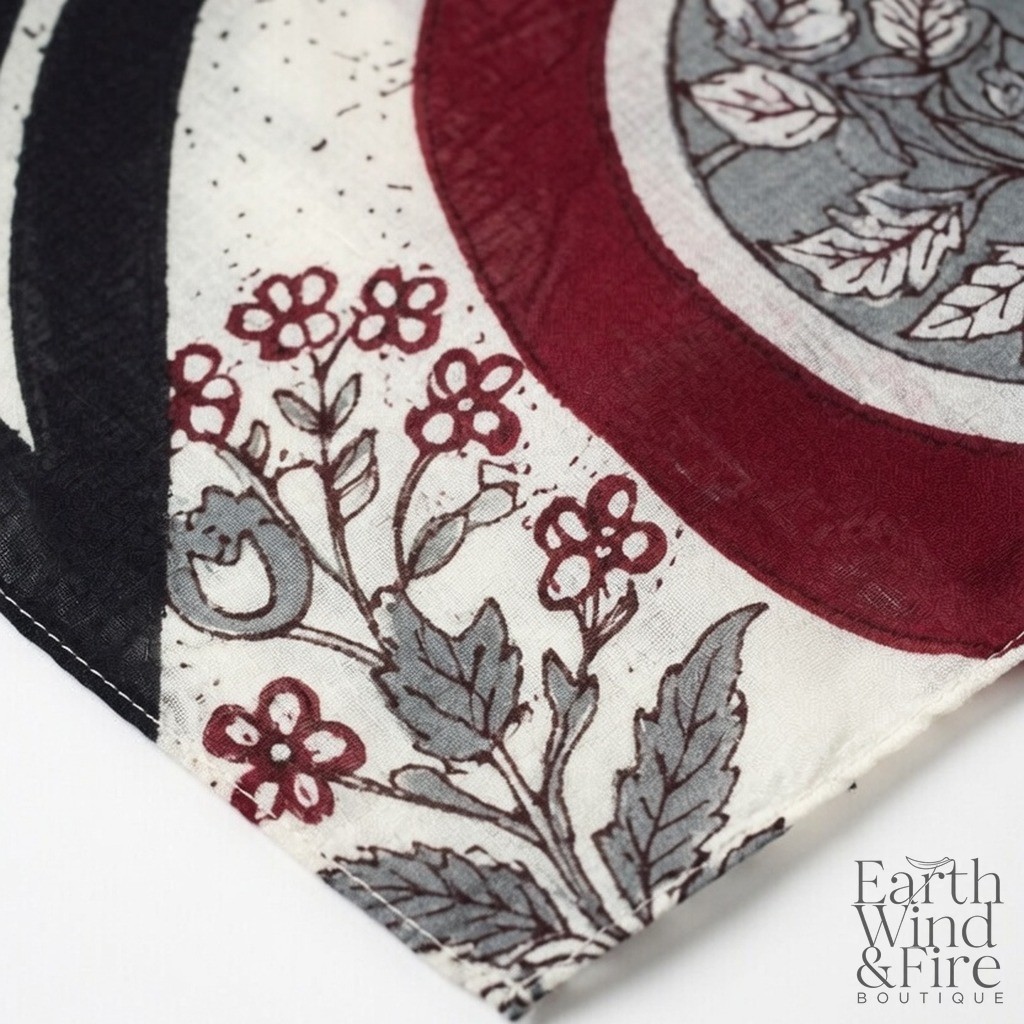 Block-Printed Cotton Scarf 3