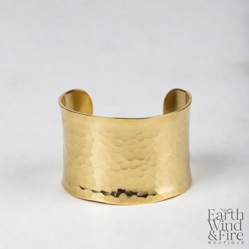 Hammered Brass Cuff Bracelet