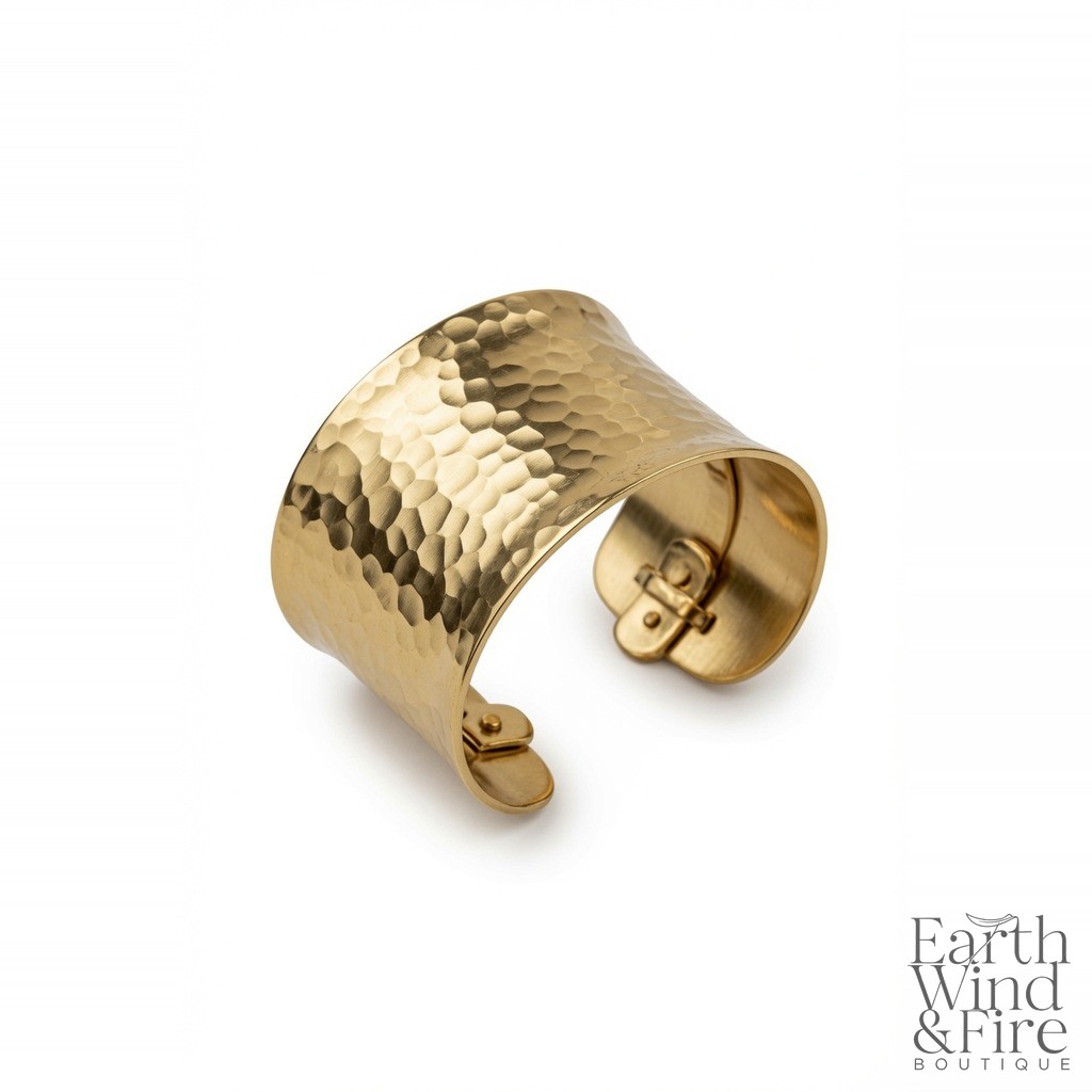Hammered Brass Cuff Bracelet 2