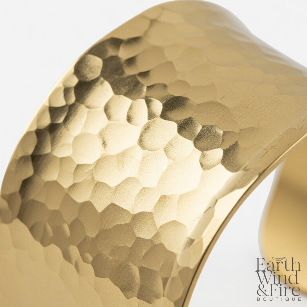 Hammered Brass Cuff Bracelet 3