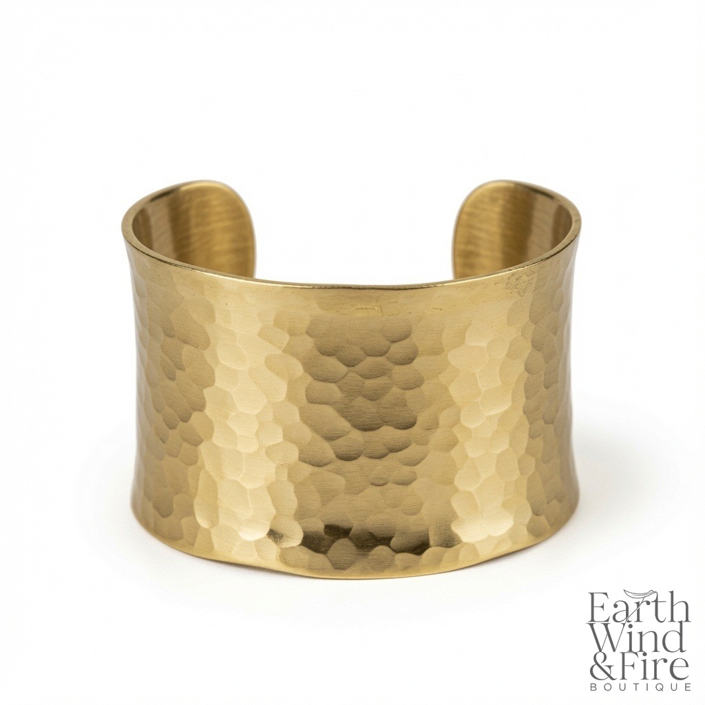 Hammered Brass Cuff Bracelet
