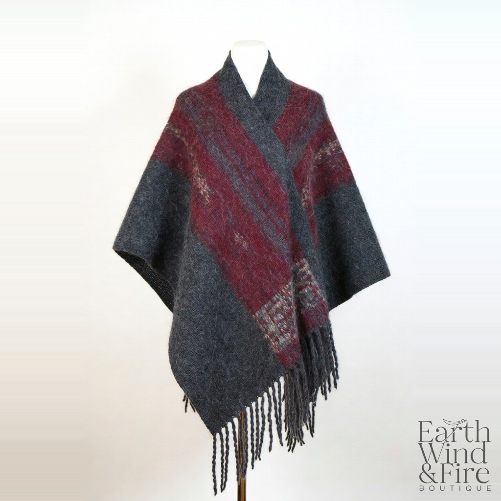 Hand-Loomed Alpaca Poncho