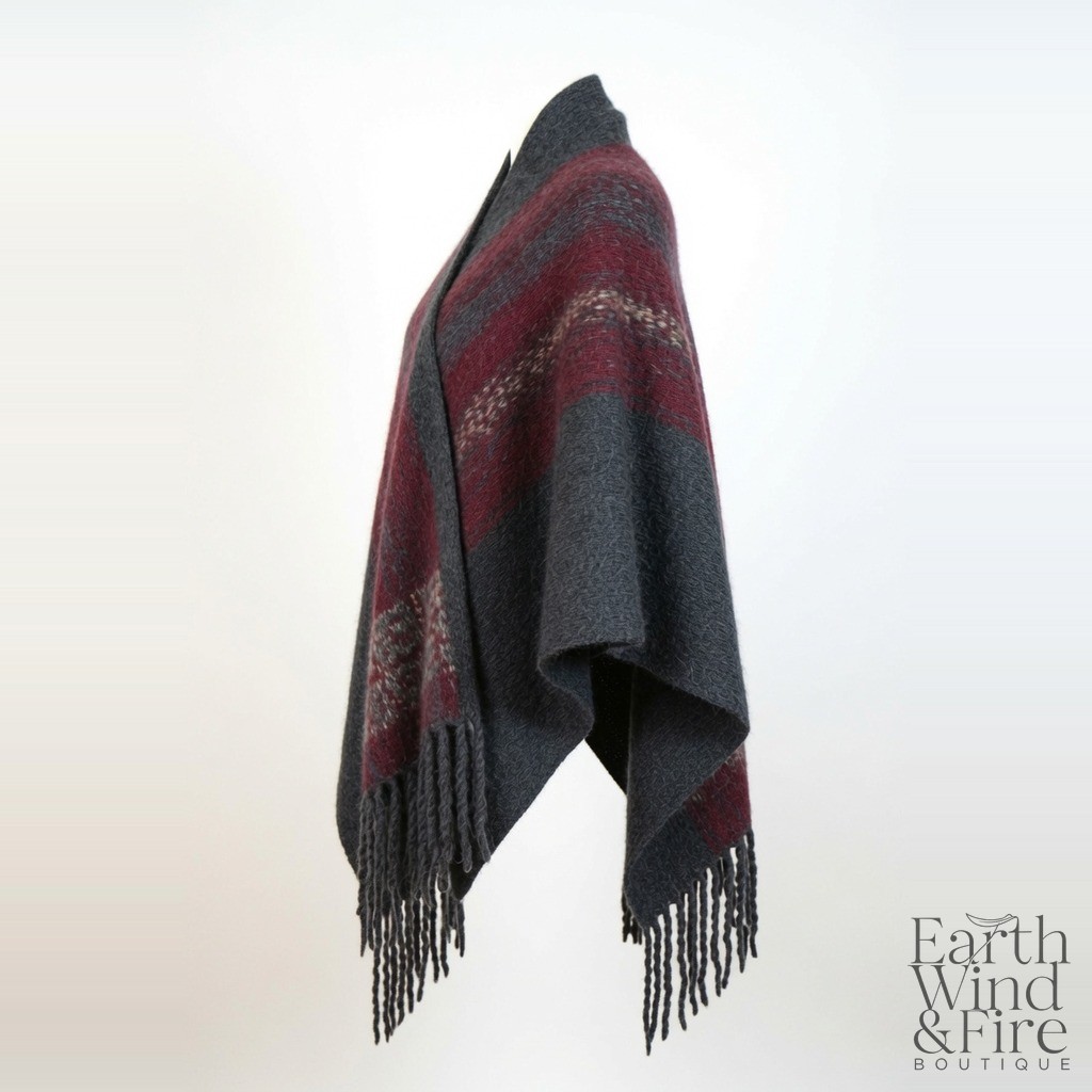 Hand-Loomed Alpaca Poncho 2