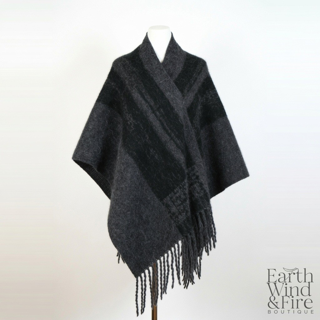 Hand-Loomed Alpaca Poncho