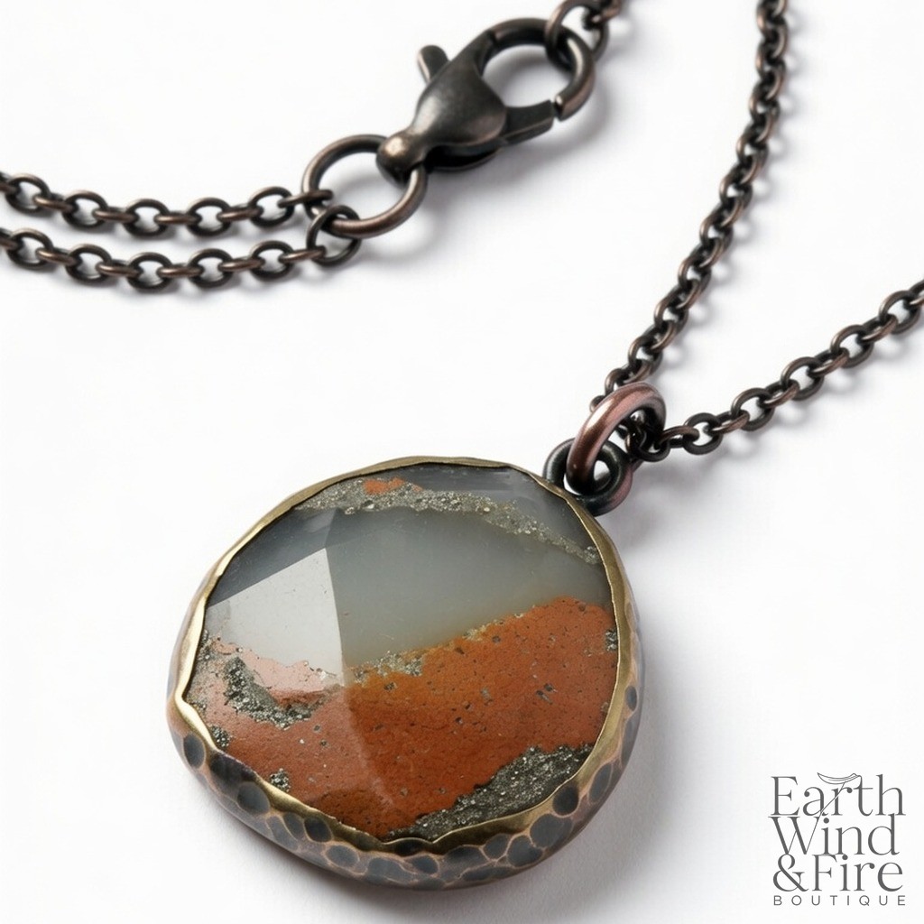 Raw Stone Pendant Necklace 2
